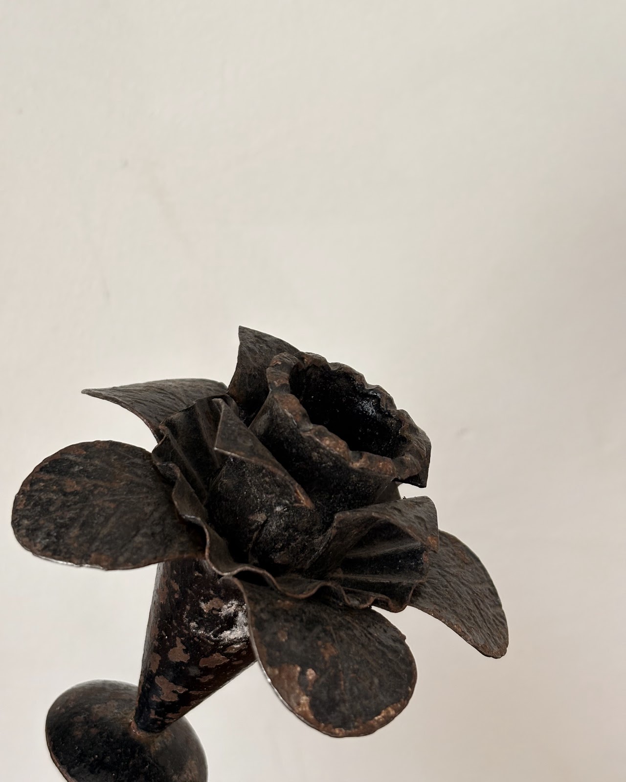 Antique Rose Iron Candlesticks [Morocco]