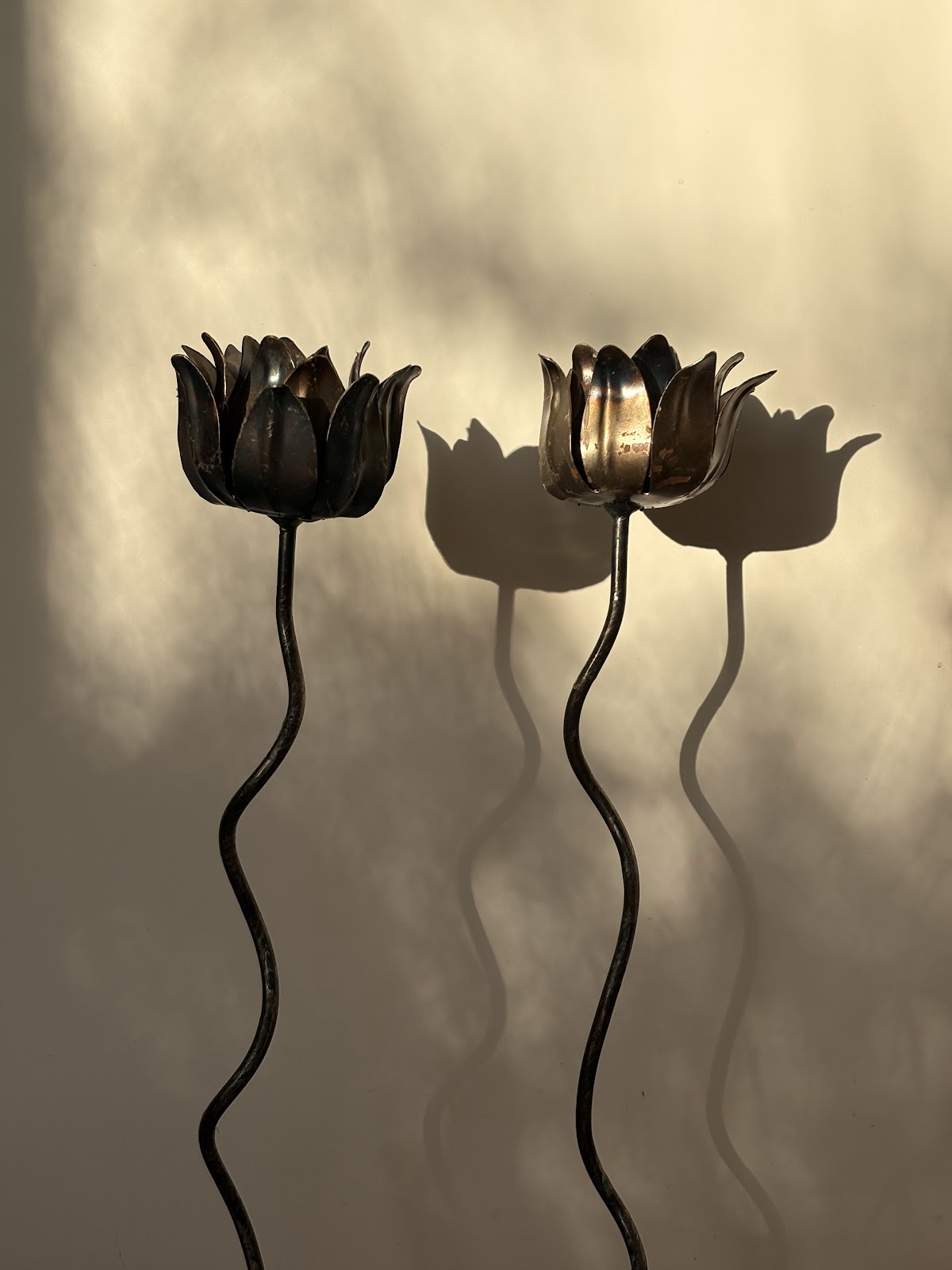 Metal and Concrete Lotus Sculptures [Italy, 1980s]