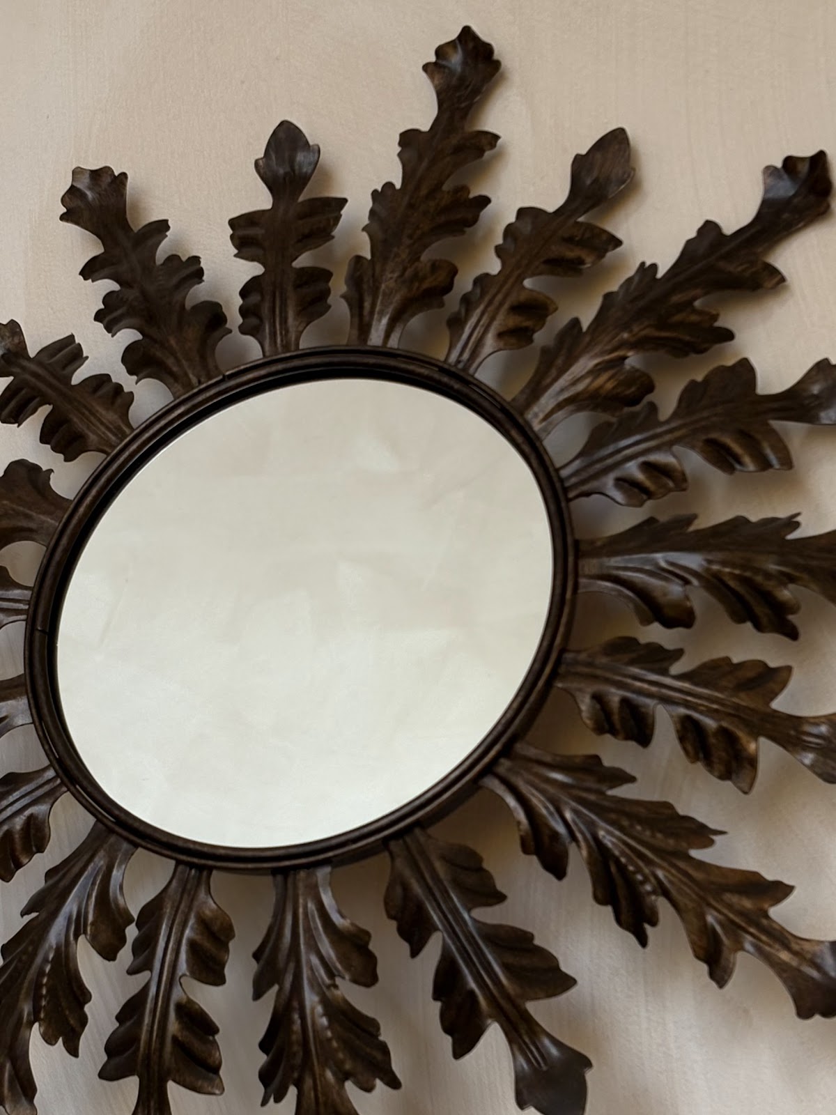 Sunburst Bronze Leaf Mirror [Spain, 1960s]