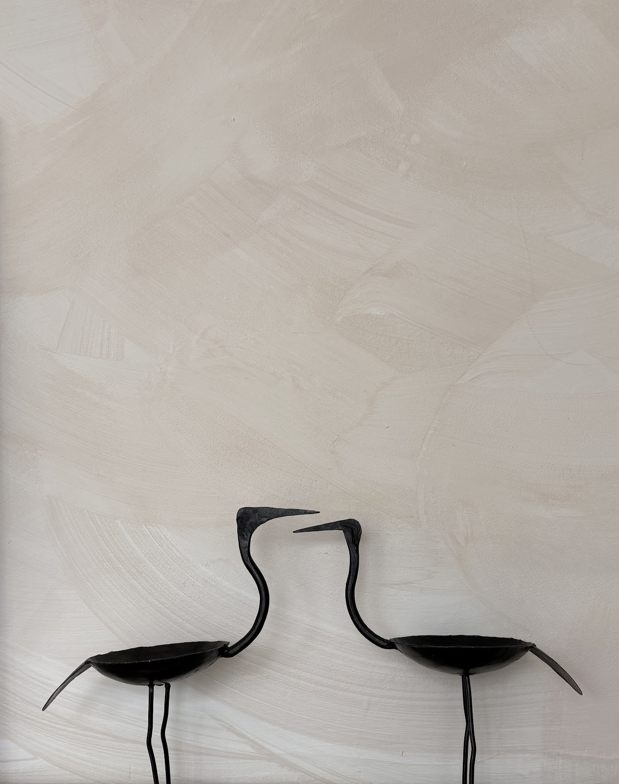 Brutalist Wrought Iron Heron Candle Holders [France, 1960s]